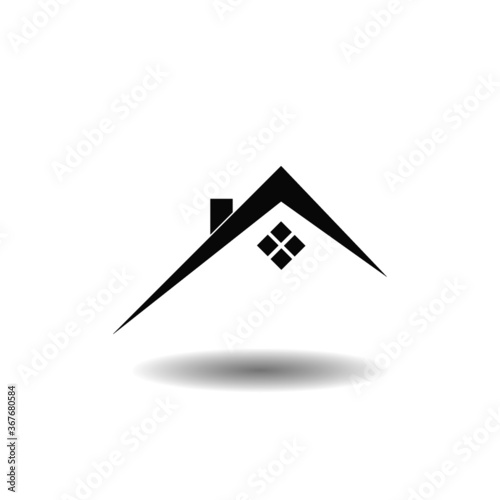 House roof icon with shadow