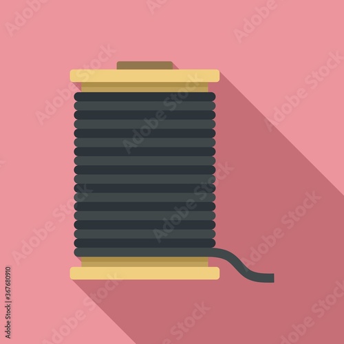 Contruction wire coil icon. Flat illustration of contruction wire coil vector icon for web design