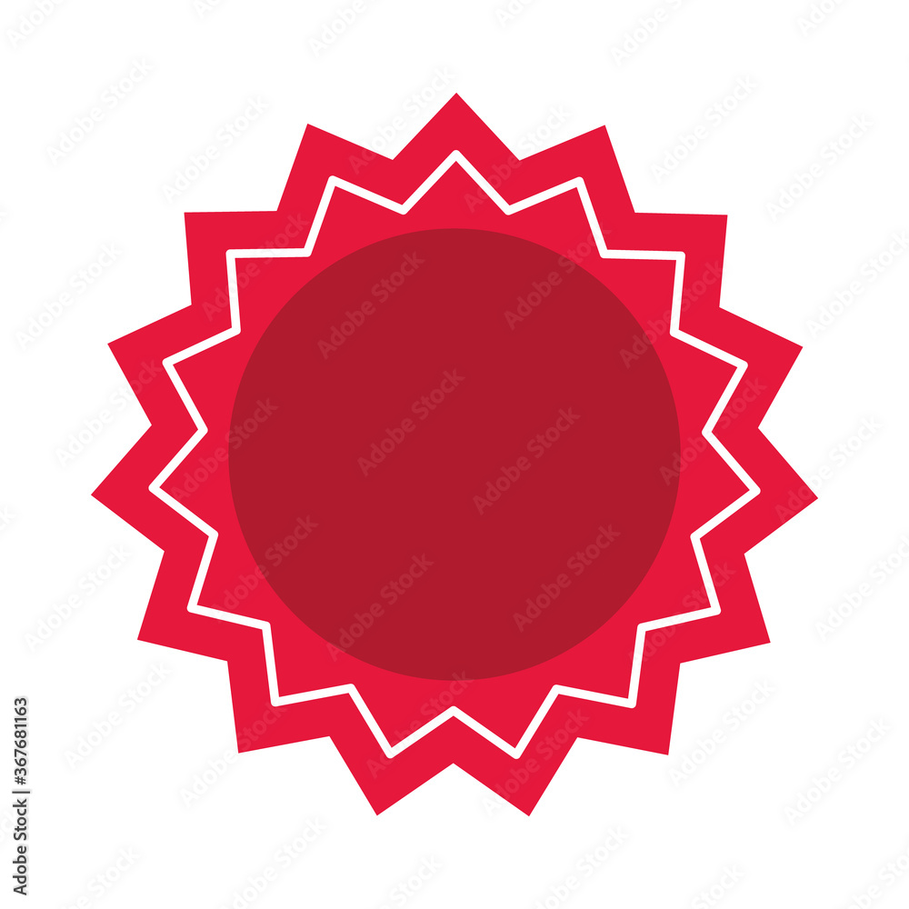 seal stamp with sun shape icon, flat style seal stamp with sun shape icon, flat style