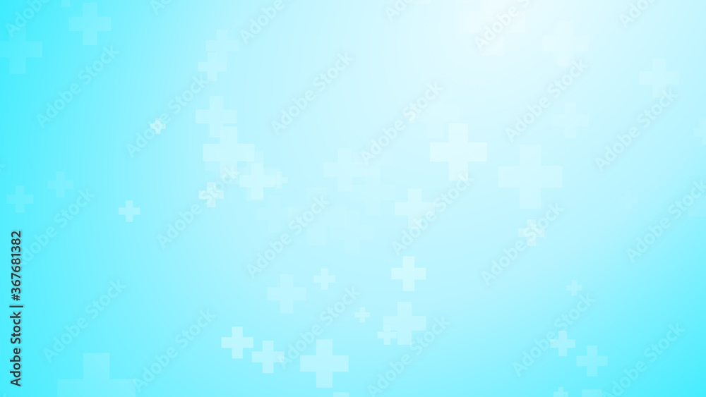 Medical health blue cross pattern background. Abstract healthcare technology and science concept.