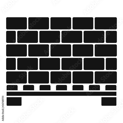 Stone bricks pallet icon. Simple illustration of stone bricks pallet vector icon for web design isolated on white background