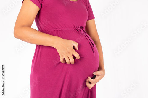 Canvas Print Pregnancy scratching belly