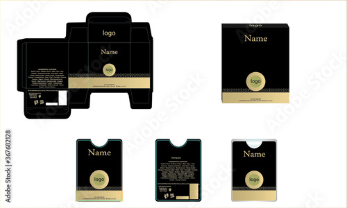 Packaging design, perfume luxury box design template and mock up box. Illustration vector.