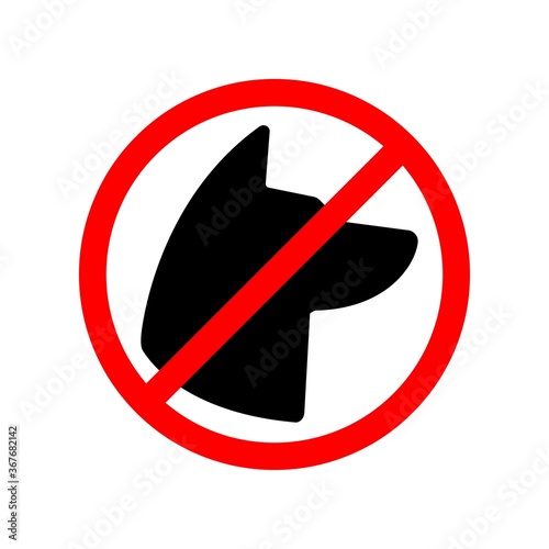 No dogs or stop with animals icon in black and red. Forbidden symbol simple on isolated background.