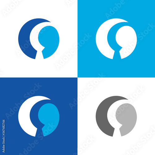 Sickle logo design, flat style icon set, circle shape vector illustration