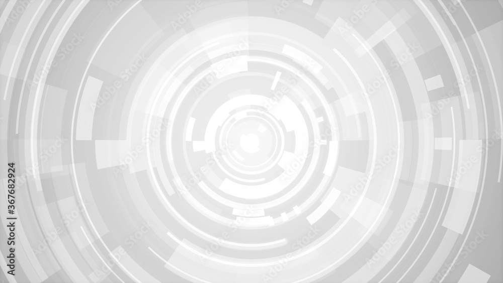 Circle white gray bright technology Hi-tech background. Abstract graphic digital future concept design.