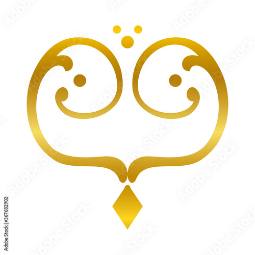 heart shaped ornament gold gradient style icon vector design