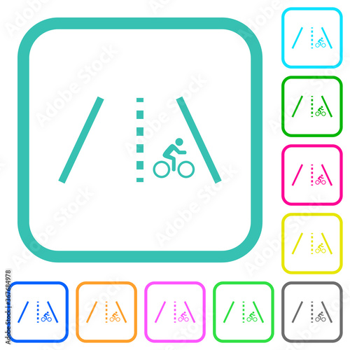 Bicycle lane vivid colored flat icons photo