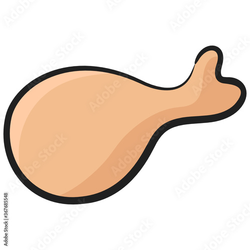 Icon of chicken leg piece in doodle vector design 
