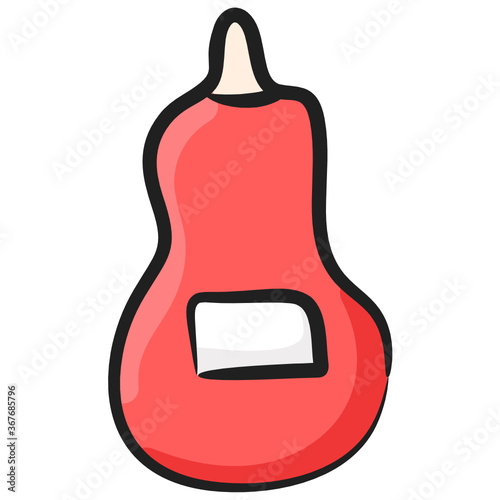 
Squeezable silicone bottle of ketchup, hand drawn vector.
