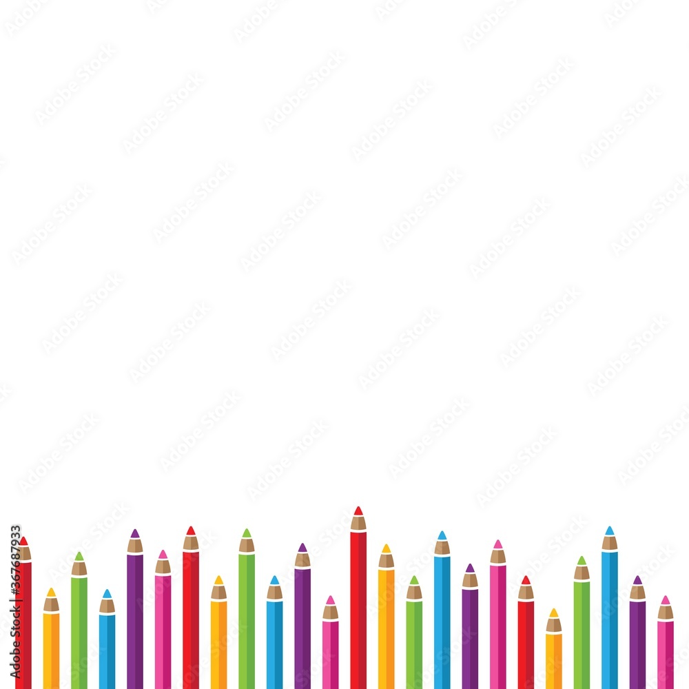 Pencil colour in white background