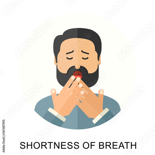 Shortness of breath, flat style concept