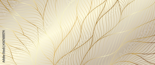 Luxury golden wallpaper. Art Deco Pattern, Vip invitation background texture for print, fabric, packaging design, invite. Vintage vector illustration