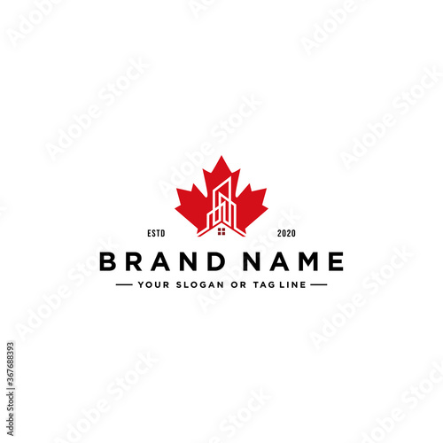 maple building logo design vector