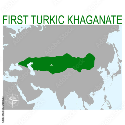 vector map of the First Turkic Khaganate for your design photo