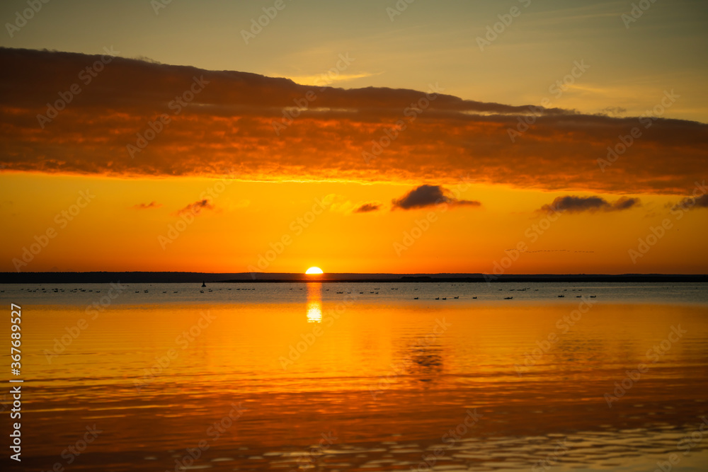 sunrise at lake Müritz