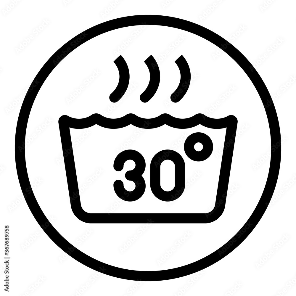 Cold clothes wash icon. Outline cold clothes wash vector icon for web design isolated on white background Cold clothes wash icon. Outline cold clothes wash vector icon for web design isolated on white background