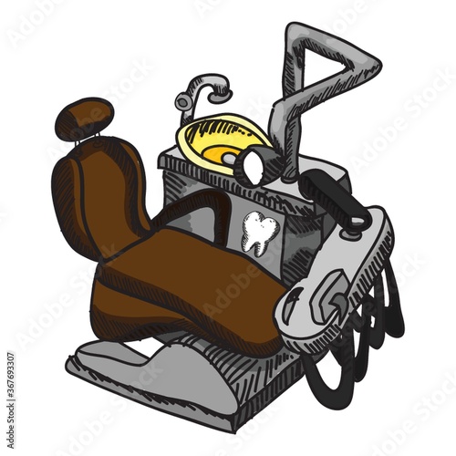 dental chair with equipment