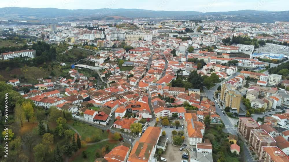 Portugal. Aerial view in the historical city of Braganca, Drone Video Portugal. Aerial view in the historical city of Braganca, Drone Video