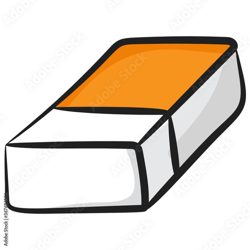 
Office supplies, eraser hand drawn icon 
