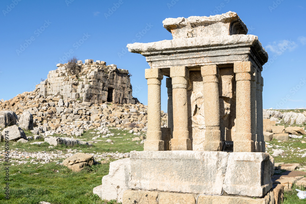 The Small Altar and Tower of Claudius, Roman ruins, Faqra, Lebanon