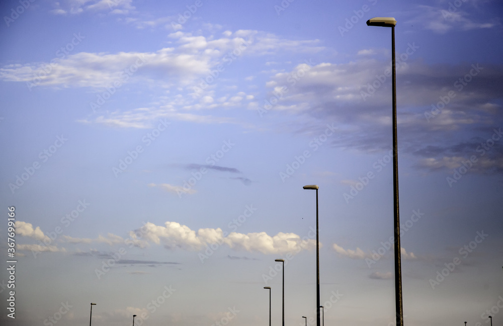 Lampposts with sky background