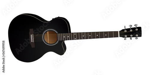 Acoustic guitar in vector graphics for print or web.