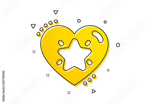 Love rating sign. Ranking star icon. Best rank symbol. Yellow circles pattern. Classic ranking star icon. Geometric elements. Vector