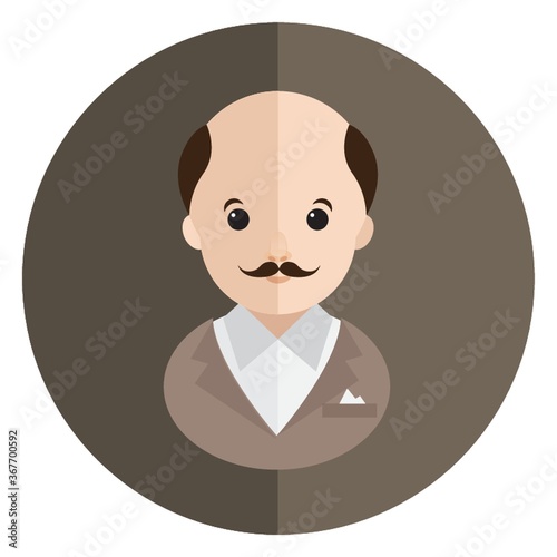 bald man with mustache