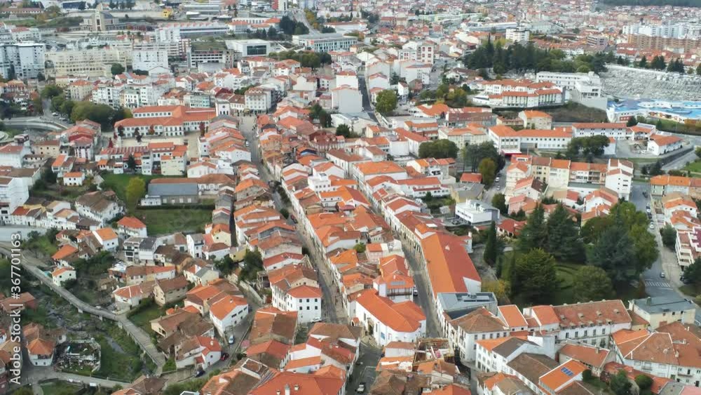 Portugal. Aerial view in the historical city of Braganca, Drone Video Portugal. Aerial view in the historical city of Braganca, Drone Video