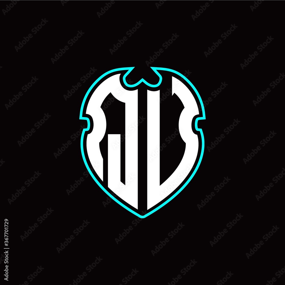 Q U Initial logo design with a shield shape Q U Initial logo design with a shield shape