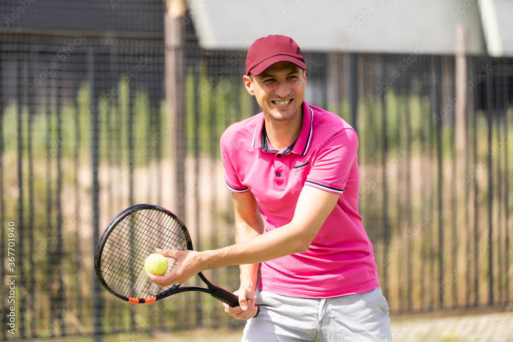 Young Man Playing Tennis. Healthy lifestyle