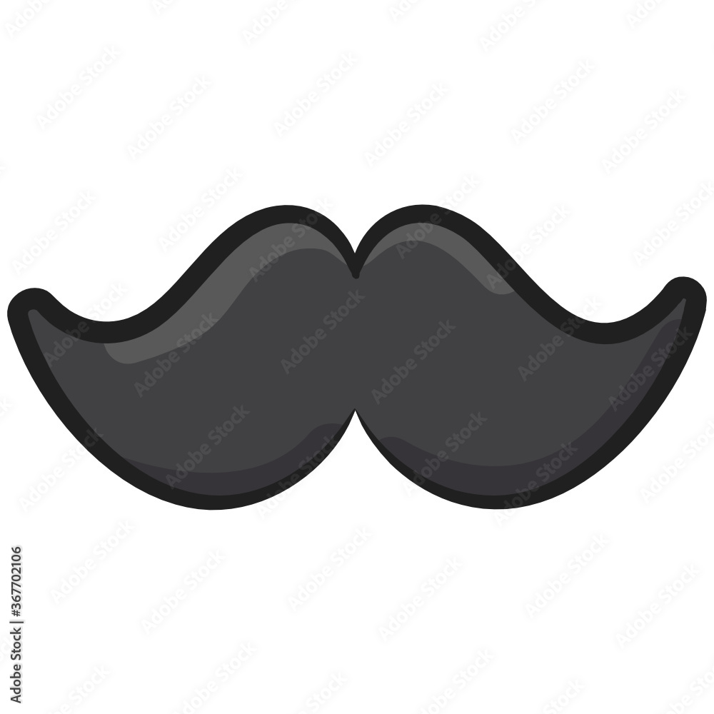 Hand drawn design of moustache icon, a strip of hair above the upper lip
Hand drawn design of moustache icon, a strip of hair above the upper lip