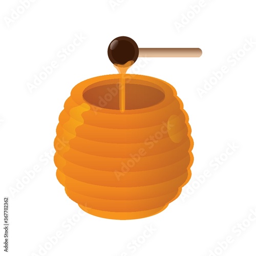 honey pot with dipper