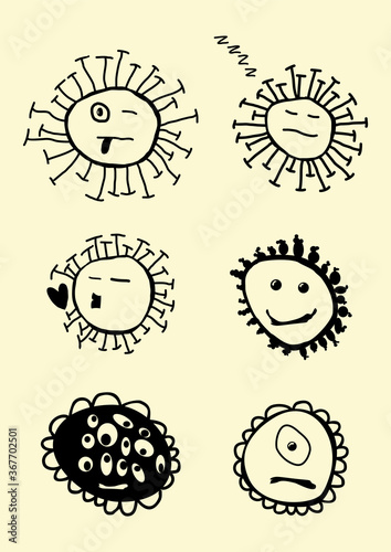 coronovirus children drawing vector