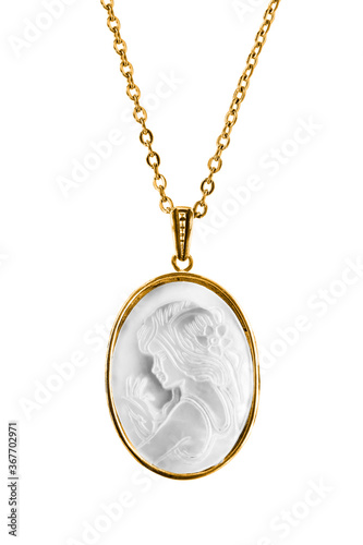 Cameo locket isolated photo