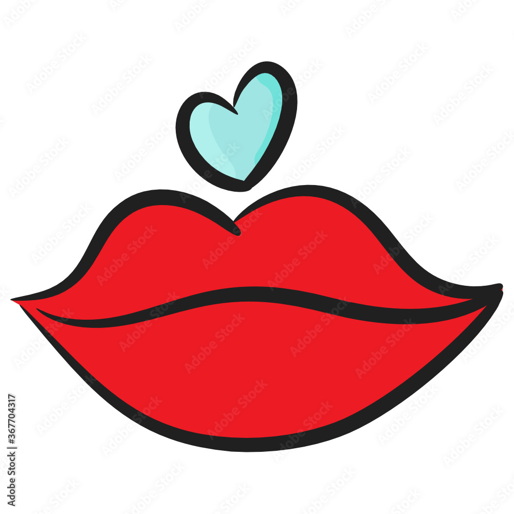 Lips makeover icon in editable doodle style
Lips makeover icon in editable doodle style