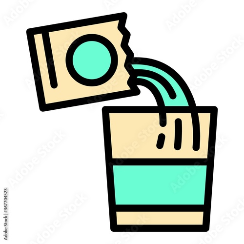 Flu powder package icon. Outline flu powder package vector icon for web design isolated on white background