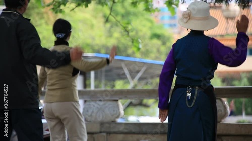 Senior people dancing at Park