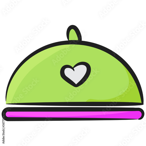 
A food cloche icon design, doodle icon of lid cover 
