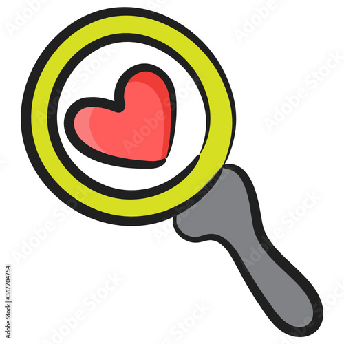 
Searching love in trendy flat style, exploring love 
