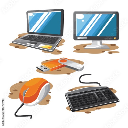 set of technology gadgets