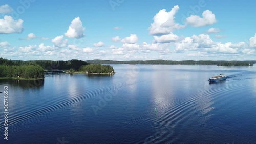 view from Vekaransalmi bridge in Sulkava, Finland photo