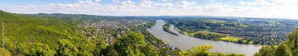 Bonn und Bad Honnef vom Drachenfels hell Bonn und Bad Honnef vom Drachenfels hell