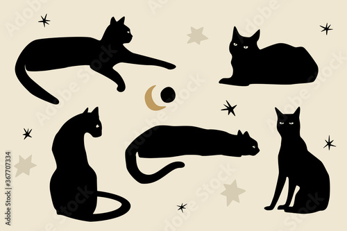 Black Cats Silhouettes
