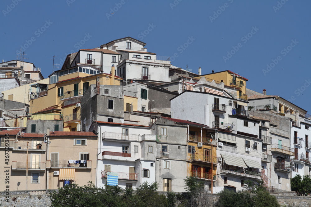 Cetraro, Italy - July 9, 2017: The town of Cetraro Marina in the province of Cosenza