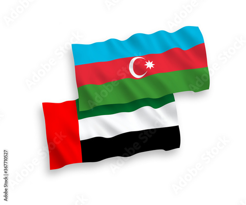 Flags of Azerbaijan and United Arab Emirates on a white background