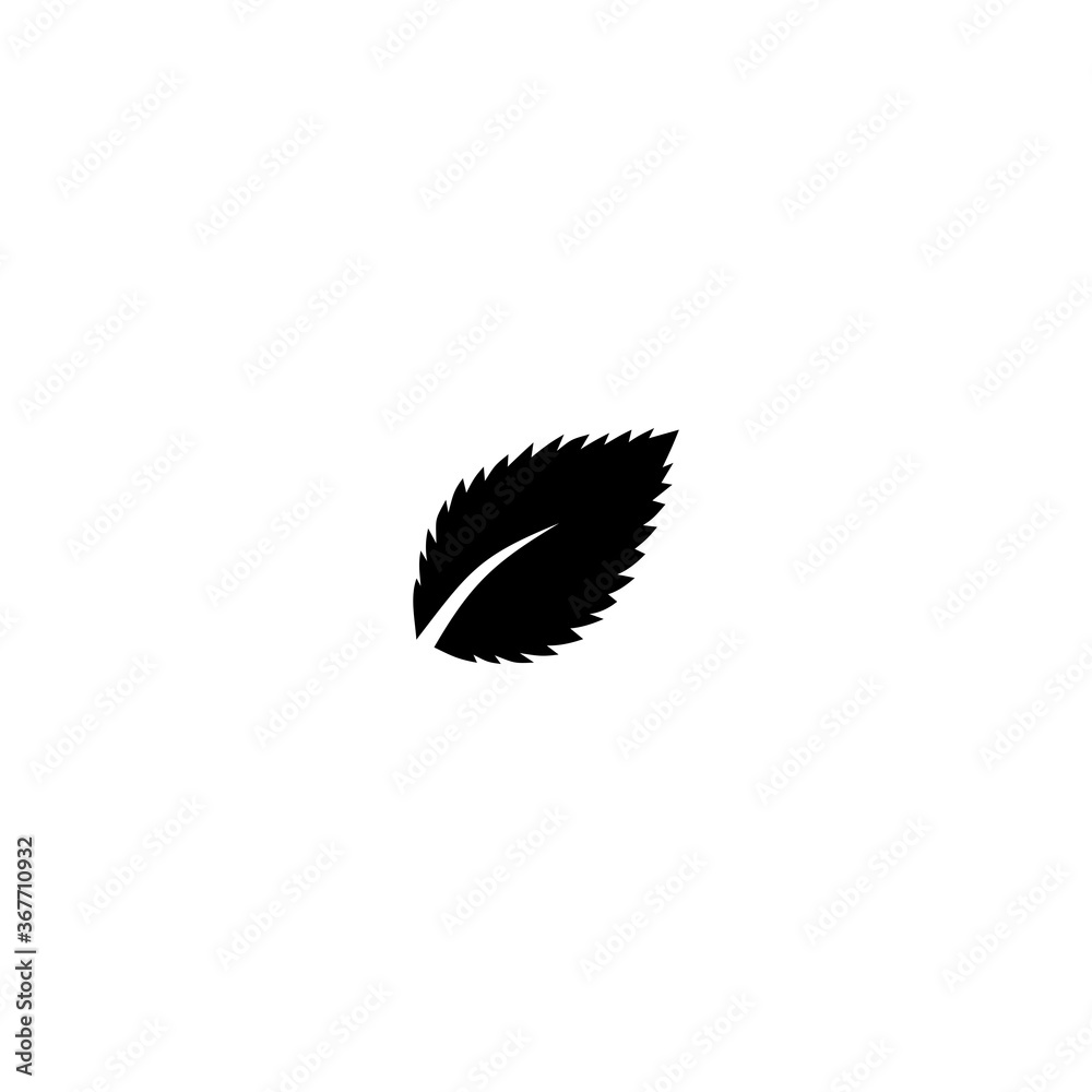 Vector logo with a sprig of mint. Design element for essential oils, perfume, eco products, cosmetics and other uses. Vector illustration. Vector logo with a sprig of mint. Design element for essential oils, perfume, eco products, cosmetics and other uses. Vector illustration.