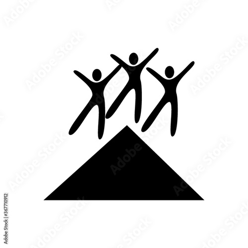 people jumping with success