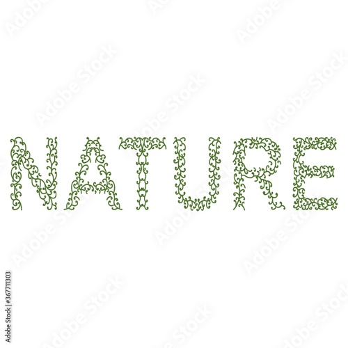 plant forming the word nature
